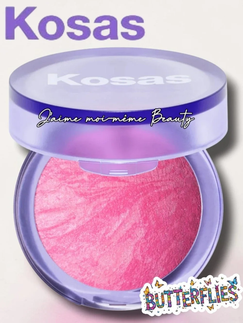 Kosas Brightening Blush & Illuminator In Butterflies- Cool Baby Pink